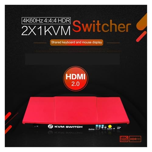 Conmutador KVM 2.0 HDR con Hub USB de 4 puertos para imagen ultra fluida