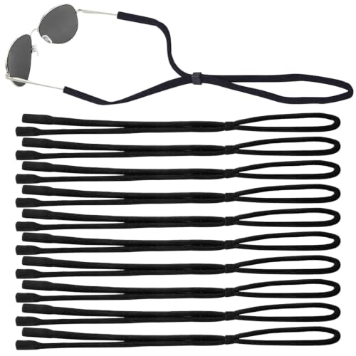 10 Pack Glasses Strap Adjustable Eyeglass Holder Around Neck Universal Glasses Lanyard Eye Glasses String Sunglasses Strap Cord Eyewear Retainer for Men Women Sports Reading (11.8 -23.6in,Black)