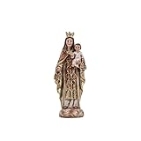 Resina Figura Virgen del Carmen Patrona del Mar, de los Marineros y de Las Animas del Purgatorio de Resina Pintada a Mano 5x5x13 cm