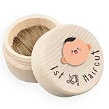 Fetal Hair Collection Wooden Box, Baby Keepsake Box for First Hair, Wooden Hair Box, Cute Lost First Haircut Keepsake Holder, Baby Toddler Hair Case for Baby Shower Birthday Gift for Boy