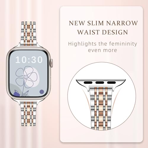 NicMool Slim Metal Straps for Apple Watch 38mm 40mm 41mm 42mm, Thin Stainless Steel Replacement Band for iWatch SE 3/SE 2/SE - Image 4