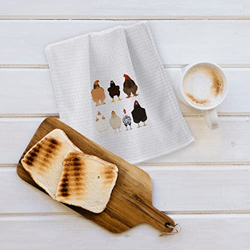 Ohsul Cute Cartoon Chickens Highly Absorbent Kitchen Towels Dish Towels Dish Cloth,Funny Chicken Hand Towels Tea Towel For Bathroom Kitchen Decor,Chicken Lovers Farm Girls Women Gifts #TOP4