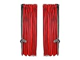 LKW Gardinen, Fenstergardinen, Gardinen passend für alle LKW mit Polyester Rot mit schwarzer Lader Kante + Haken/für Windschutzscheibe (2tlg.)