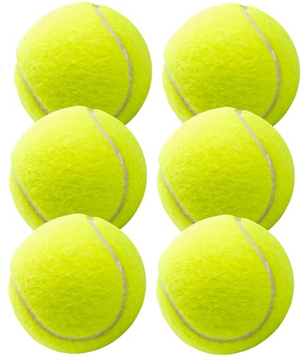 Immagine prodotto: 9 palline da tennis per la competizione e l'allenamento - Pallina da tennis gialla per tutte le superfici - campi in terra battuta e indoor - con rete da tennis
