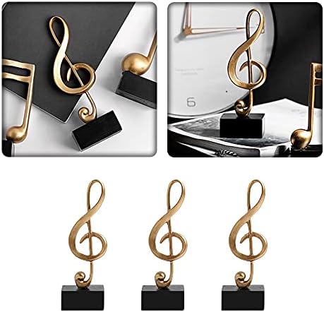 Golden Music Notes Statue Resin Music Note Figurine Musical Decor Sculpture for Home Office