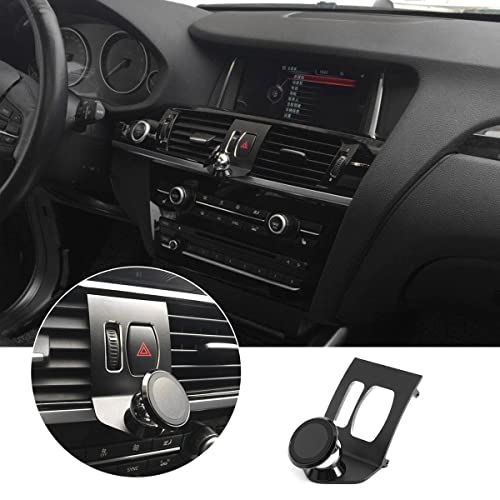 YIWANG Soporte de teléfono móvil de aleación de Aluminio de 3 Colores para X3 X4 F25 F26 2010-2016 Accesorios de Coche (con Volante) (Negro)