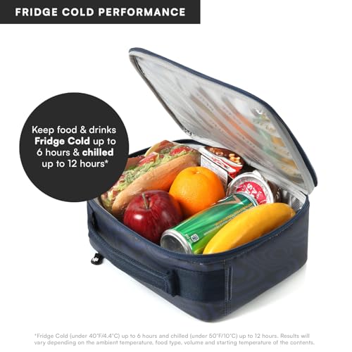 Image of Titan by Arctic Zone Fridge Cold Lunch Box with 2 Gel Ice Packs, Small Insulated Cooler Bag with Leak Proof Lining for School and Work, Dark Wave