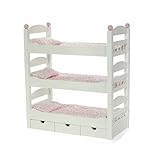 Emily Rose 18 Inch Doll Furniture | 3 Single Stackable Doll Beds in One! Triple 18' Doll Bunk Bed and Doll Clothes Storage Drawer | Fits 18' Journey Girls and Similar Dolls