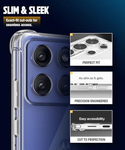 Image of WOW IMAGINE Clear Back Cover Case for Motorola Moto Edge 60 Pro 5G | Shockproof Soft TPU Case | Cushioned Edges for Ultimate Protection Back Cover Case - Transparent