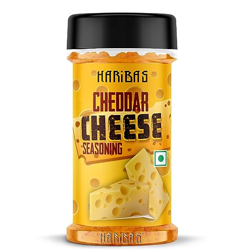 HARIBAS Cheddar Cheese Powder Seasoning 50gm for Popcorn (All Purpose Seasoning) Pasta, Pizza, Fries & Vegetables