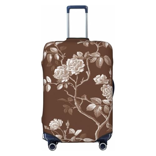 Elegant Rose Bush With Leaves Elastic Travel Luggage Covers Dustproof Scratch-Resistant Suitcase Protector Fit 22-24 Inch