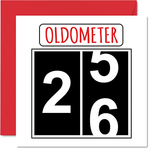 Divertidas tarjetas de cumpleaños 26 para hombres y mujeres, olómetro, tarjeta de feliz cumpleaños para hijo, hija, hermano, hermana, tío tía, 145 mmx145 mm, tarjeta de felicitación de 26 años