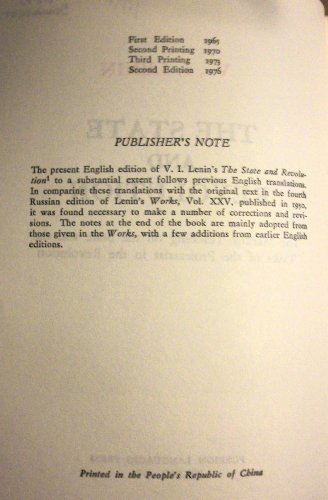 The state and revolution: The Marxist teaching ... B0007AKUT4 Book Cover