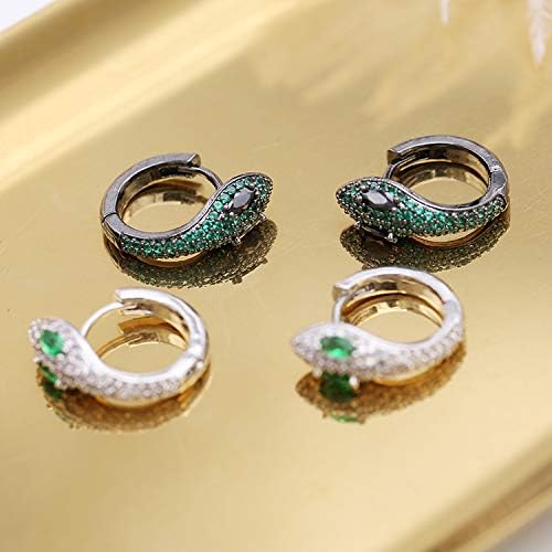 925 Sterling Silver Snake Ear Cuffs Earrings Shimmery Diamond Huggies Earrings for Women Girls Gifts - Image 5
