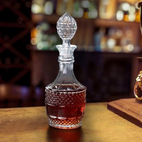 Image of European Style Glass Decanter Storage Container for Liquor, Whisky, Vodka, Scotch, Wine, Rum, Brandy, Champagne, Tequila, Juice (VINTAGE800)