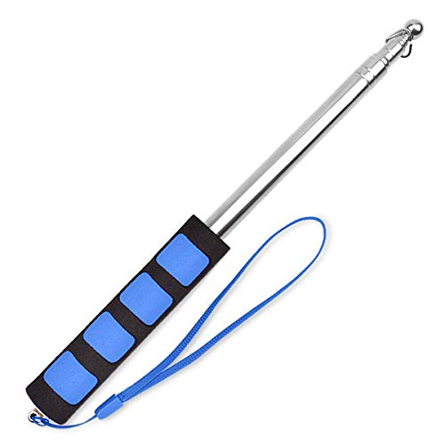 Natuce Telescopic Flag Pole 2M Stainless Steel Extandable Handheld Flagpoles with Anti-slip Grip for Tour Guide and Pointer for Teacher,Blue