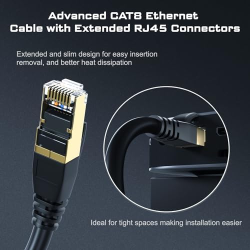 DbillionDa Cat 8 Ethernet Cable, 6FT 40Gbps 2000MHz RJ45 LAN Cable — view 3