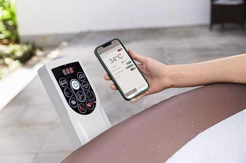 Bestway® Lay-Z-SPA® Energiespar-Whirlpool Hawaii AirJet™ mit App-Steuerung + integrierter UltraFit™ -Pumpeneinheit, für 6 Personen Ø 196 x 71 cm, Terrakotta