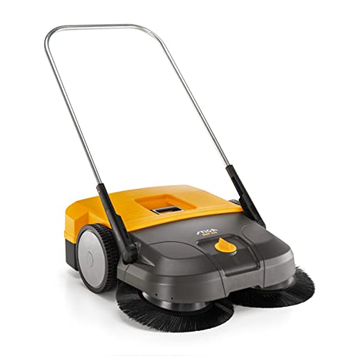 STIGA SWP 475 Balayeuse Poussée, 75 cm, Bac 50 L – Deux Brosses Contrarotatives 41 cm, Réglage 8 Positions – Surfaces Dures Jusqu'à 2 900 m²