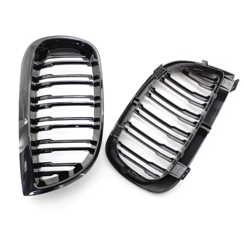 Rejilla delantera para E81 y E87 de doble listón negro fabricada en ABS resistente 5
