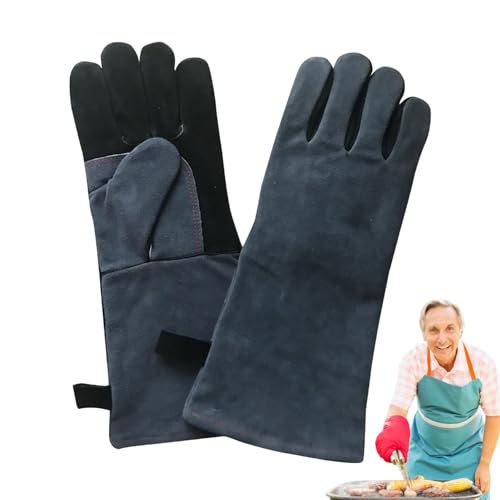 Guanti da cucina – Guanti da cucina durevoli in materiale ignifugo | Guanti da griglia multifunzionali ignifughi, guanti antiscivolo in silicone resistente al calore per cottura e cucina