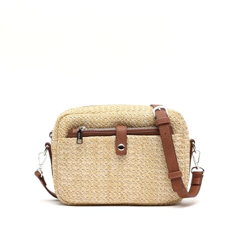 MISAKO Xistu bolso bandolera pequeño efecto rafia con neceser pequeño ED. Mujer - Xistu Natural 16x22x7 cm MISAKO Xistu bolso bandolera pequeño efecto rafia con neceser pequeño ED. Mujer - Xistu Natural 16x22x7 cm