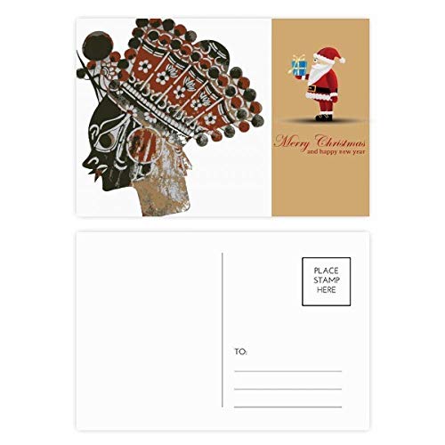 Cartes postales jeu d'ombre du Père Noël pour réveillon et vœux créatifs