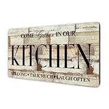 Kitchen Signs Farmhouse Kitchen Wall Decor Rustic Kitchen Wall Art-Come Gather in Our Kitchen-Kitchen Signs Wall Decor Size 16'x8'