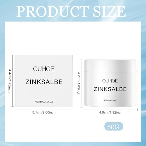 Zinksalbe gegen Pickel, mit Teebaumöl & Salicylsäure, Körper Akne Creme, Creme gegen Pickel, Pickelmale Entfernen, Anti Mitesser, für das Gesicht und Po Rücken und Oberschenkel Bereich