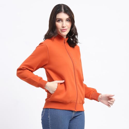 Image of Madame Placement Printed Zipped T Neck Sweatshirt for Women