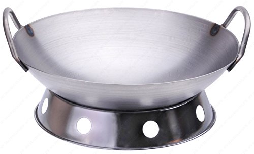 Wok redondo de acero al carbono 12 pulgadas con asas miniatura 3