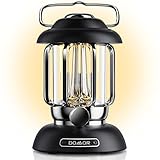 DOMOR Camping Lantern Retro Rechargeable Lantern, 4400mAh Phone Charger, with 3 Light Modes, Lantern