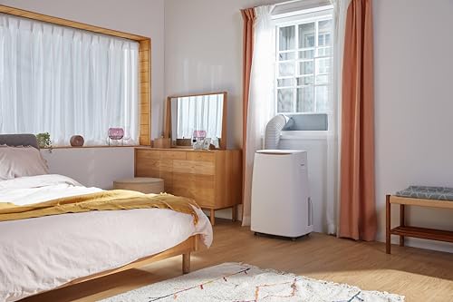Image of LG 10,000 BTU Dual Inverter Portable Air Conditioner Unit for Medium Rooms, Bedroom, Office, Kitchen, Dining Room, 115V, Cools up to 500 Sq. Ft. with 3 Speeds, 24H Timer, Wi-Fi Control, Remote, White