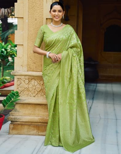 Image of SIRIL Women's Jacquard Kanjivaram Soft Silk Saree Pure Silk With Unstitched Blouse Piece