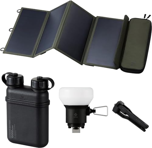 Power Bank Solar Outdoor 15000mAh con Lámpara LED Negro