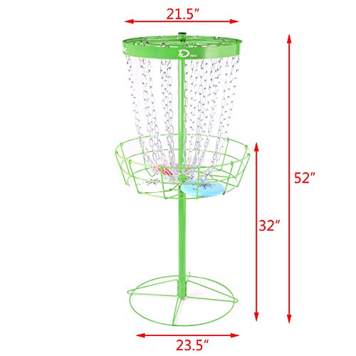 Pro 24-Chain Portable Disc Golf Basket Target,Green