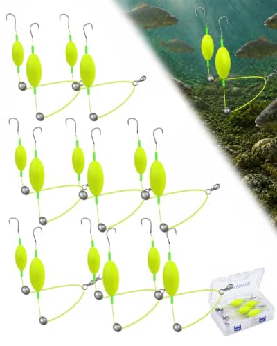 mevious Rig de Pesca Doble con Anzuelo Flotante Anti-Atrapado Pre-Amarrado