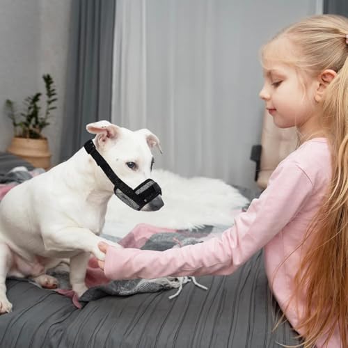 3 Stück Maulkorb Kleine Hunde,Fressschutz Hund,Giftköderschutz Hund,Größenverstellbar Durch Klettverschluss,12.0 cm - 15.0 cm,Maulkorb,Etwas Essen,Bellen,cür Kleine Hunde, Schwarz