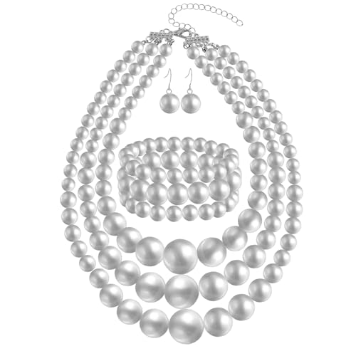 Juego de collar de perlas de 3 capas KOSMOS-LI ideal para rellenar calcetines navideños