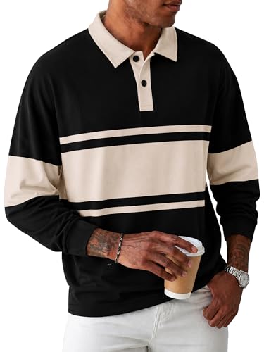 Image of Noble Monk Men's Polycotton Regular Fit Full Sleeves Polo T-Shirt