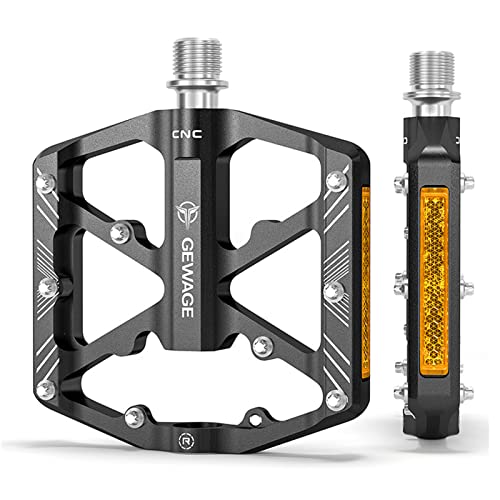 Pédales de vélo en aluminium HUIOP de montagne et plate-forme antidérapantes