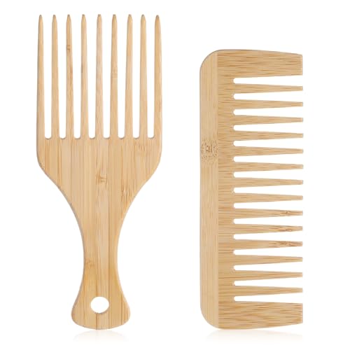 Peine de Madera para Barba y Cabello 2 Piezas miniatura 1