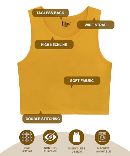 Image of Lilax Girls' Double Lined Sleeveless Basic Crop Tank Top