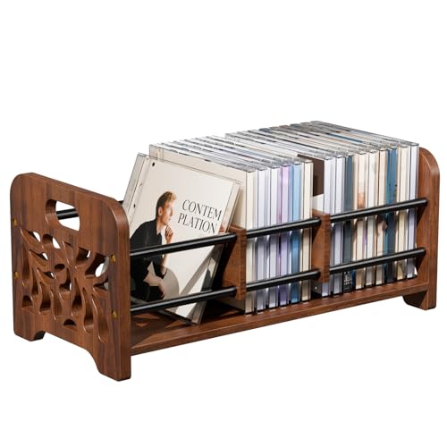 QILICZ CD Ständer Holz CD und DVD halter,CD Box zur Aufbewahrung,...