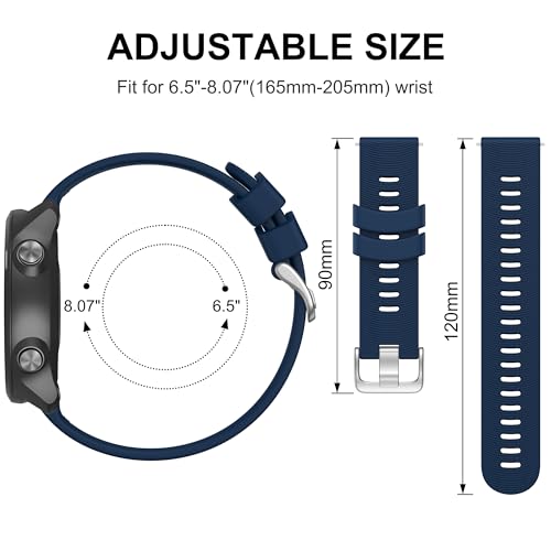 Image of Tobfit 20mm Straps Compatible with Garmin Forerunner 165 /165 Music, Forerunner 55 /158,245 /245 Music, 645 /645 Music Band for Women Men, Silicone Strap for Garmin Watch
