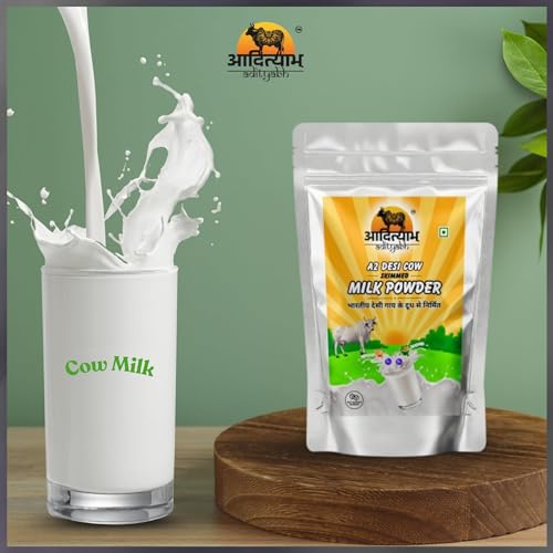 Image of Adityabh A2 Cow Skimmed Milk Powder 450g (Pack of 2) | Clean & Natural | No Added Sugar | No Preservatives | Nutrient-Rich Dairy Powder | Ideal for Tea, Coffee & Daily Kitchen Use