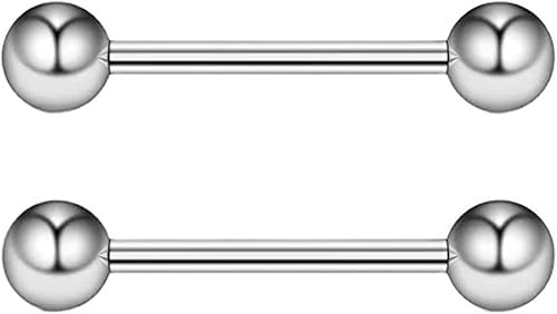 2 piezas G23 titanio 0.118 in0.157 in0.197 in bola pezón anillos lengua anillos 14G barra recta piercing joyería barra ceja internamente roscada