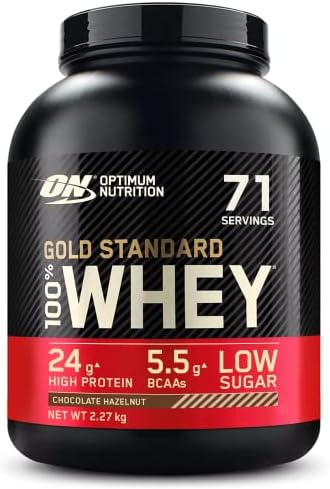 Optimum Nutrition Gold Standard Whey Muscle Building and Recovery Protein Powder With Naturally Occurring Glutamine and Amino Acids, Banana Cream, 76 Servings, 2.28kg, Packaging May Vary