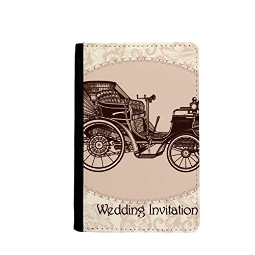 Étui portefeuille de voyage fleurs et voitures classiques 3.7x5.8 pouces