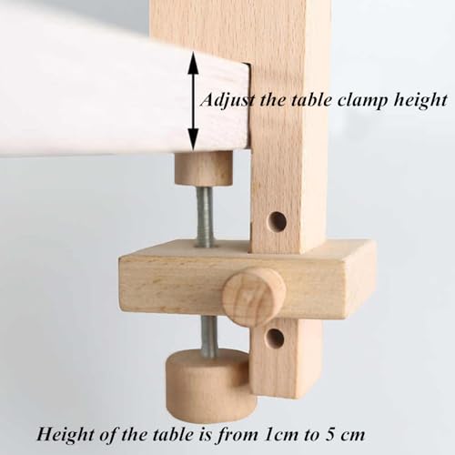 Image of Yushen Wooden Embroidery Table Clamp Embroidery Hoop Holder Stand Rotated Needlework Frame Holder for Cross Stitch Hoop Display Punch Needle Quilting Silk 1 Pair